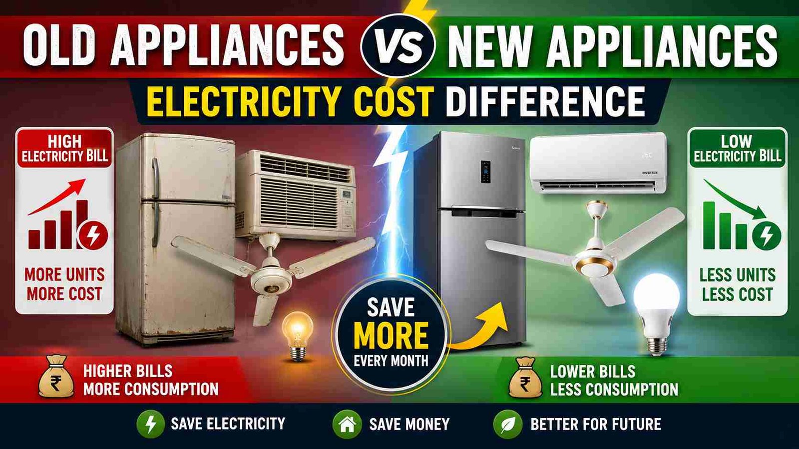 Old Appliances vs New Appliances: Electricity Cost Difference