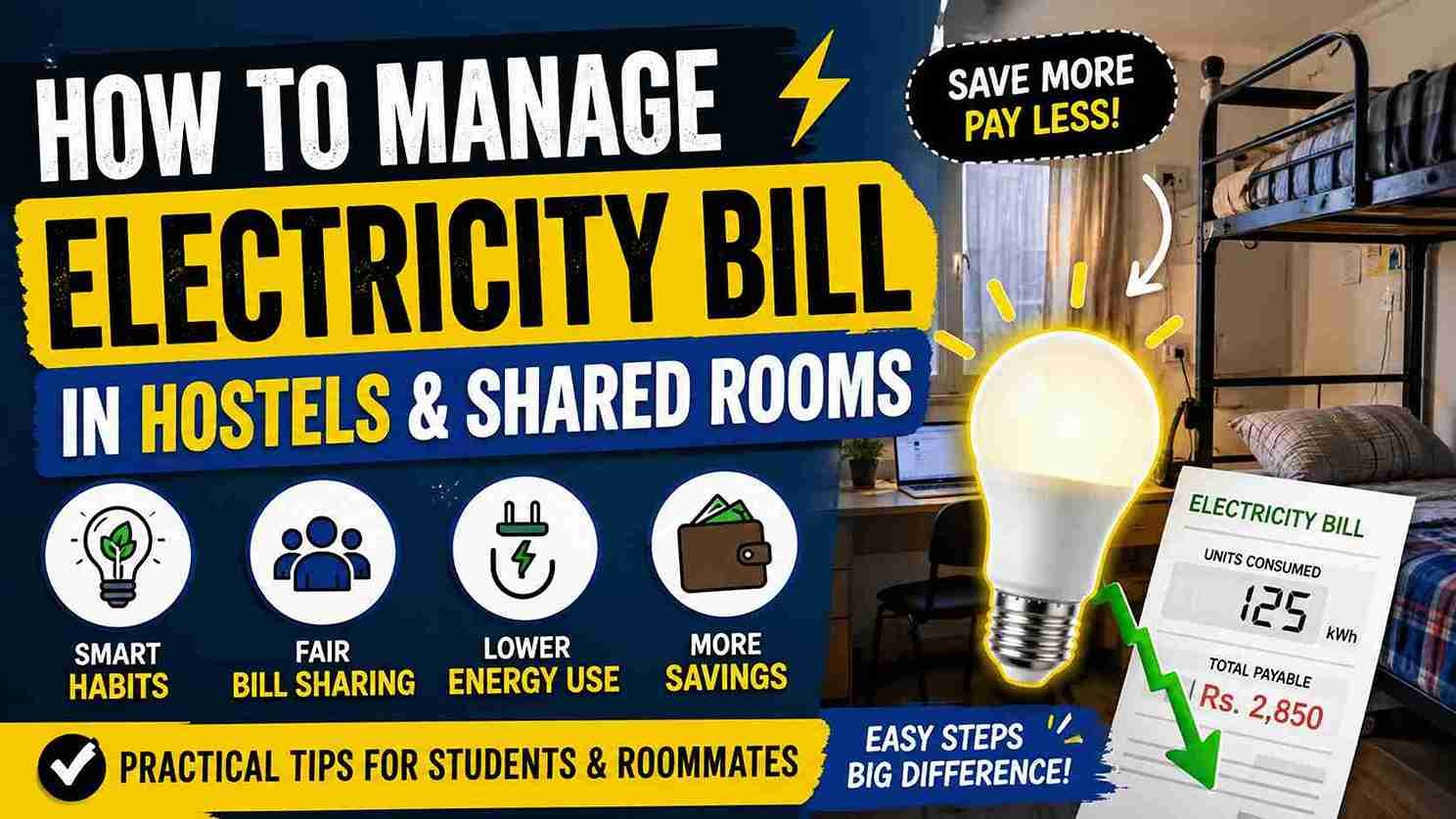 How to Manage Electricity Bill in Hostels and Shared Rooms