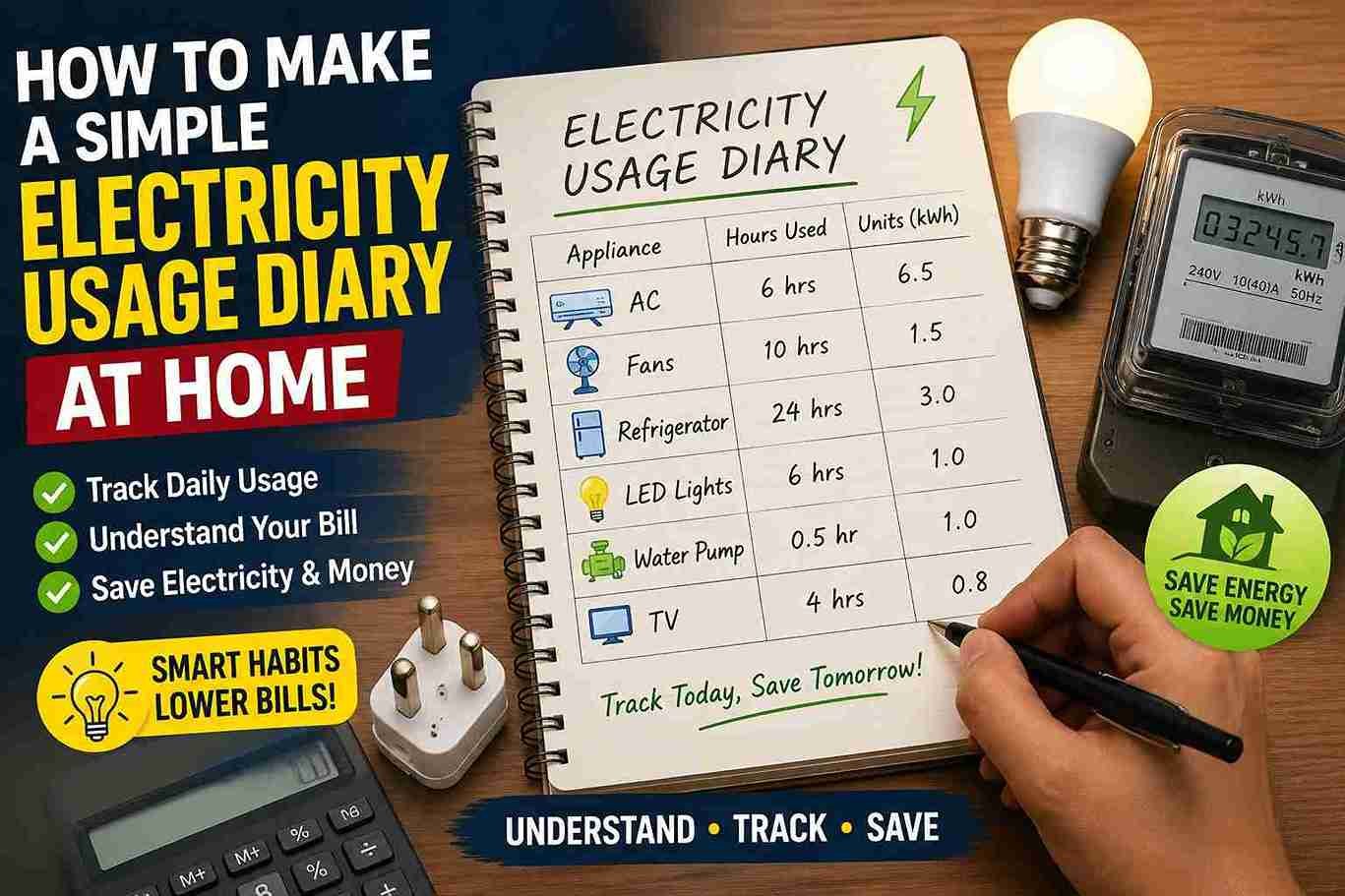 How to Make a Simple Electricity Usage Diary at Home