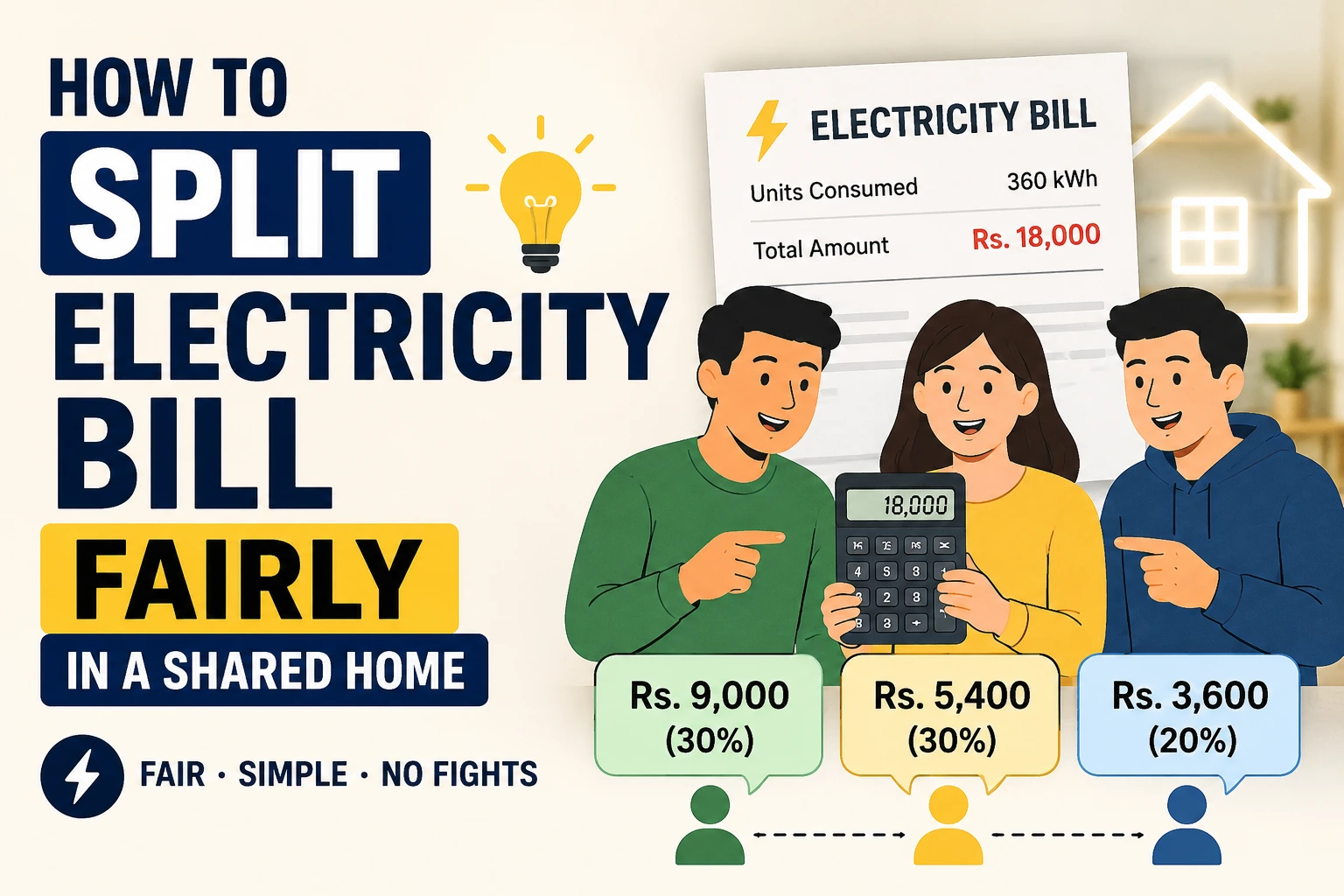 how to split electricity bill fairly